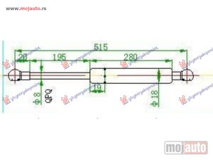 NOVI: delovi  AMORTIZER GEPEK VRATA (515L-500N) Seat toledo 95-99 -dostupno
