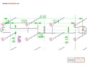 Glavna slika -  AMORTIZER GEPEK VRATA (645L-300N) Lancia delta 08-14 -dostupno - MojAuto