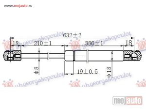 NOVI: delovi  AMORTIZER GEPEK VRATA (632L-600N) Peugeot 806 94-02 -dostupno