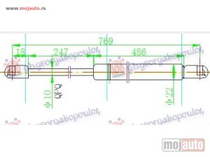 NOVI: delovi  AMORTIZER GEPEK VRATA (769L-475N) Nissan serena (c23) 92-01 -dostupno