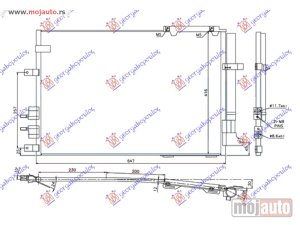 NOVI: delovi  HLADNJAK KLIME 3.2 JTS BENZIN / 2.4 JTDM DIZEL (615x416x12) Alfa romeo brera 06-10 -dostupno