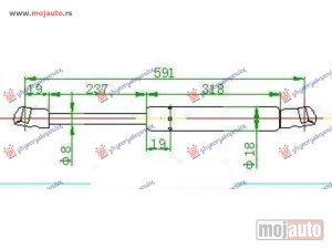 NOVI: delovi  AMORTIZER GEPEK VRATA 3/5 VRATA (591L-350N) Opel astra f 91-94 -dostupno
