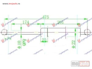 NOVI: delovi  AMORTIZER GEPEK VRATA (473L-420N) Daewoo lanos h/b 97-08 -dostupno