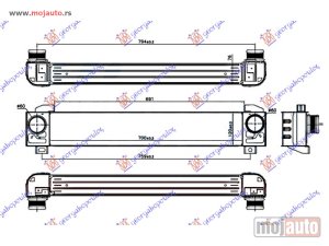 NOVI: delovi  HLADNJAK INTERKULERA 1.6 THP BENZIN (700x120x76) Peugeot 308 08-13 -dostupno