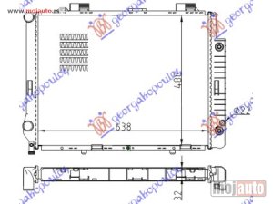 NOVI: delovi  HLADNJAK MOTORA 2.8/3.2 BENZIN (AUTO) (+/-AC) (64x49.2) Mercedes e class (w210) 96-99 -dostupno