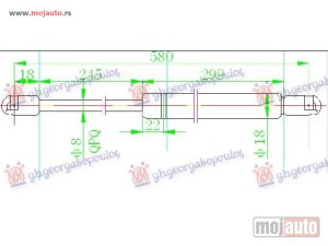 NOVI: delovi  AMORTIZER GEPEK VRATA (577L-320N) Ford escort iv 86-88 -dostupno