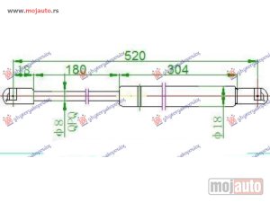 NOVI: delovi  AMORTIZER GEPEK VRATA (L/B) (520L-665N) Nissan primera (p11) 96-99 -dostupno