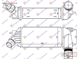 NOVI: delovi  HLADNJAK INTERKULERA 2.0 HDi DIZEL (300x145x80) 11- Peugeot expert 07-16 -dostupno