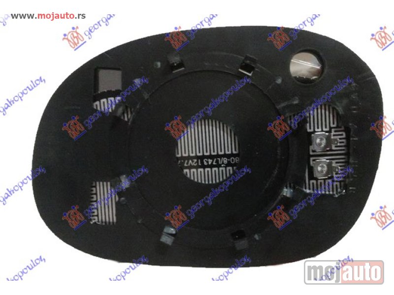 Glavna slika -  STAKLO RETROVIZORA SA GREJACEM (KONVEKSNO) Desno Peugeot 206 98-09 -dostupno - MojAuto