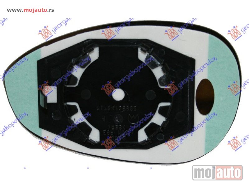 Glavna slika -  STAKLO RETROVIZORA (KONVEKSNO) Desno Fiat grande punto 05-12 -dostupno - MojAuto