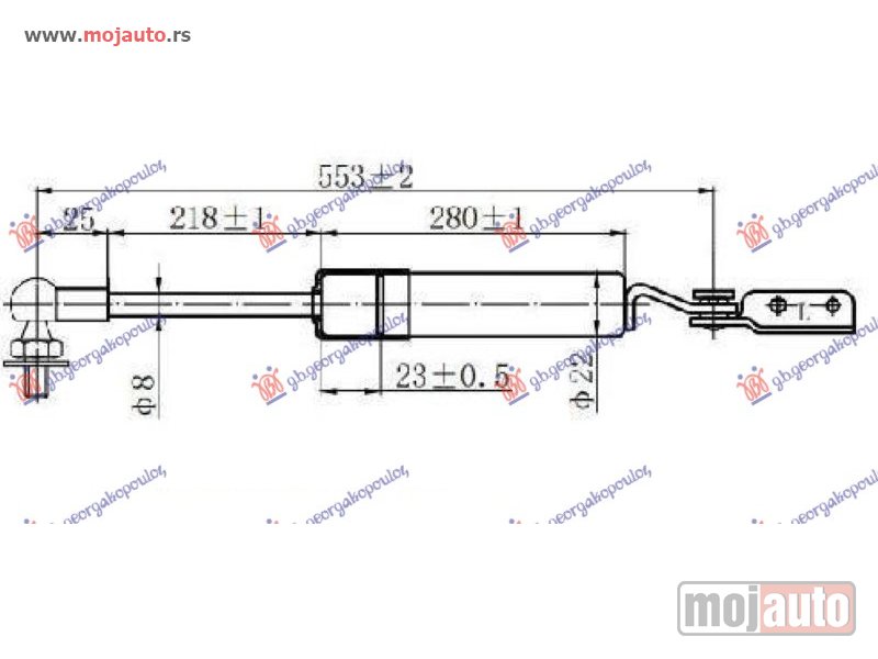 Glavna slika -  AMORTIZER GEPEK VRATA (553L-410N) Levo Subaru forester 02-08 -dostupno - MojAuto