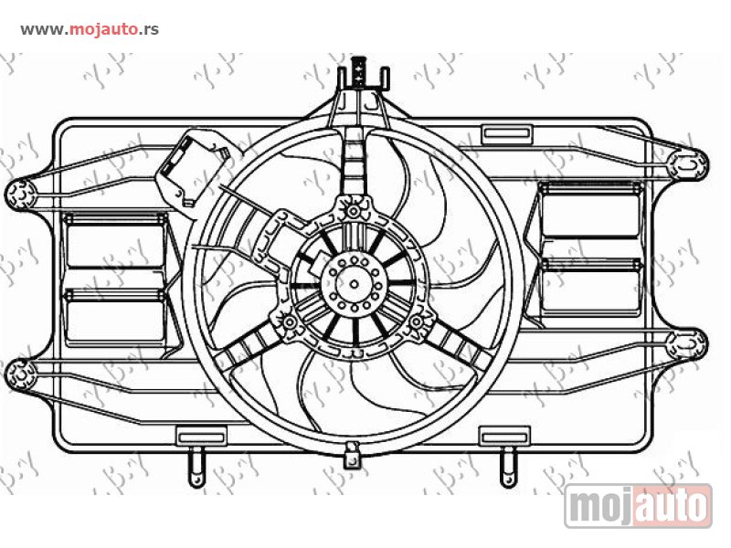 Glavna slika -  VENTILATOR KOMPLET (1.9 DIZEL) (+AC) Fiat doblo 01-05 -dostupno - MojAuto