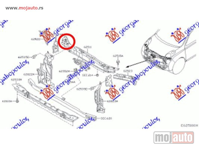 Glavna slika -  VEZNI LIM GORNJI Nissan micra (k12) 02-10 -dostupno - MojAuto