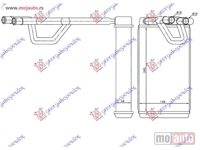 Glavna slika -  GREJAC KABINE (179x178) Nissan murano 03-14 -dostupno - MojAuto