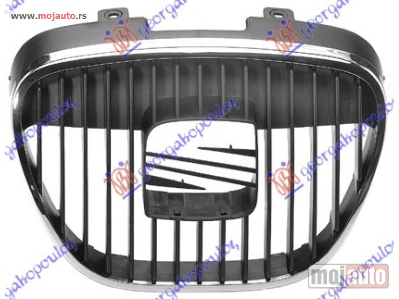 Glavna slika -  PVC MASKA CENTRALNA (HROM OKVIR) Seat ibiza 02-08 -dostupno - MojAuto
