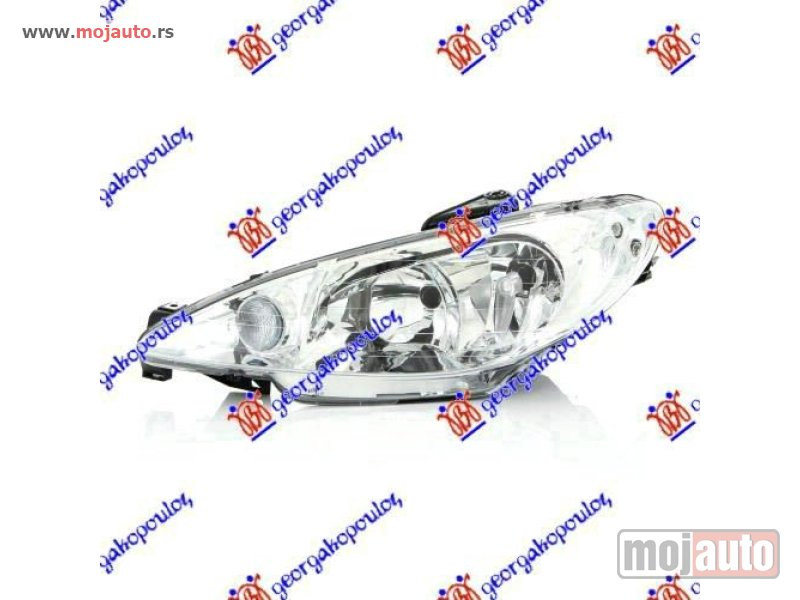 Glavna slika -  FAR ELEKTRICNI DUPLO SOCIVO (H7/H7) -2006 (DEPO) Levo Peugeot 206 98-09 -dostupno - MojAuto