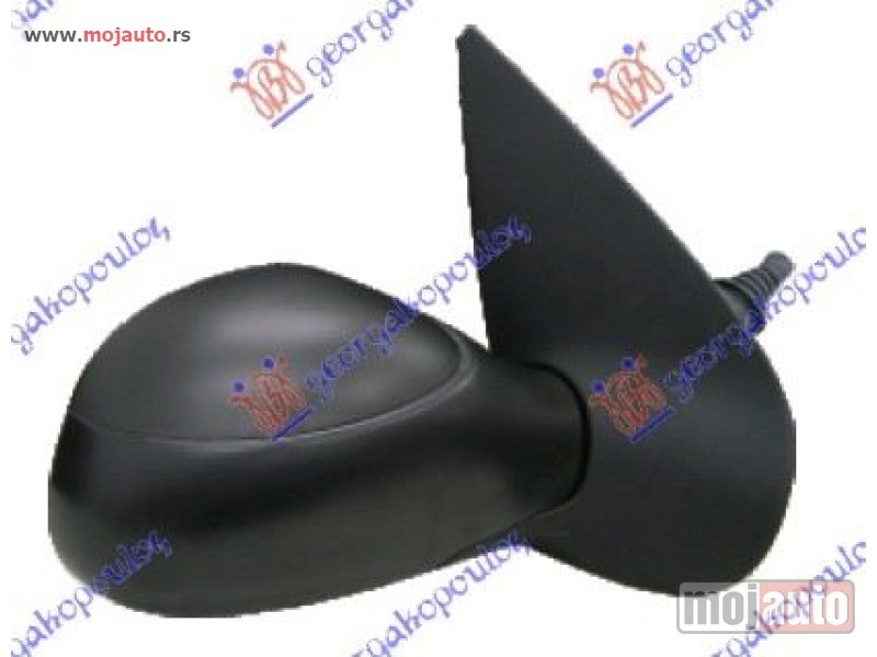 Glavna slika -  RETROVIZOR MEHANICKI SA RUCICOM (KONVEKSNO STAKLO) Desno Peugeot 206 98-09 -dostupno - MojAuto
