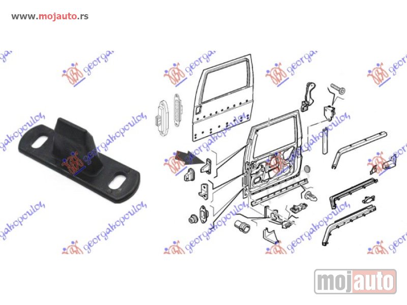 Glavna slika -  GRANICNIK KLIZNIH VRATA Fiat scudo 04-07 -nedostupno - MojAuto