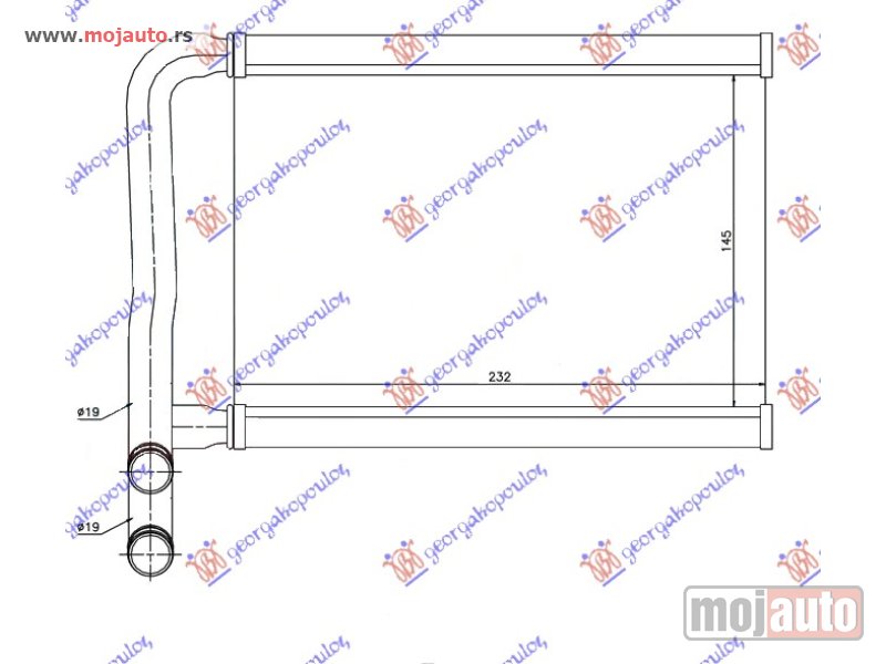 Glavna slika -  GREJAC KABINE (145x232) Hyundai accent sdn 06-11 -dostupno - MojAuto