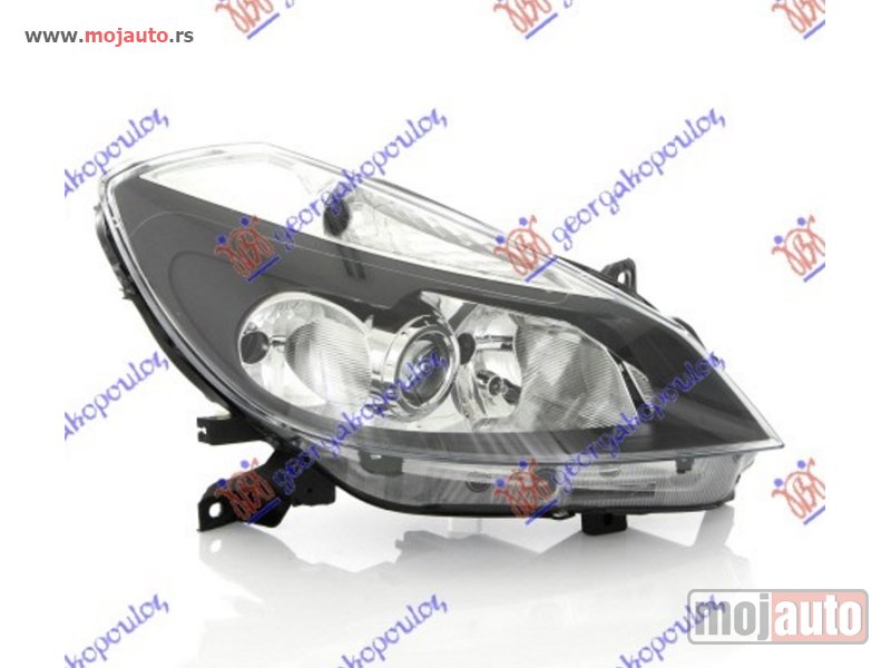 Glavna slika -  FAR ELEKTRICNI CRNI SA MAGLENKOM (SA REGULATOROM) (H1/H7/H7) (TYC) Desno Renault clio 06-09 -dostupno - MojAuto