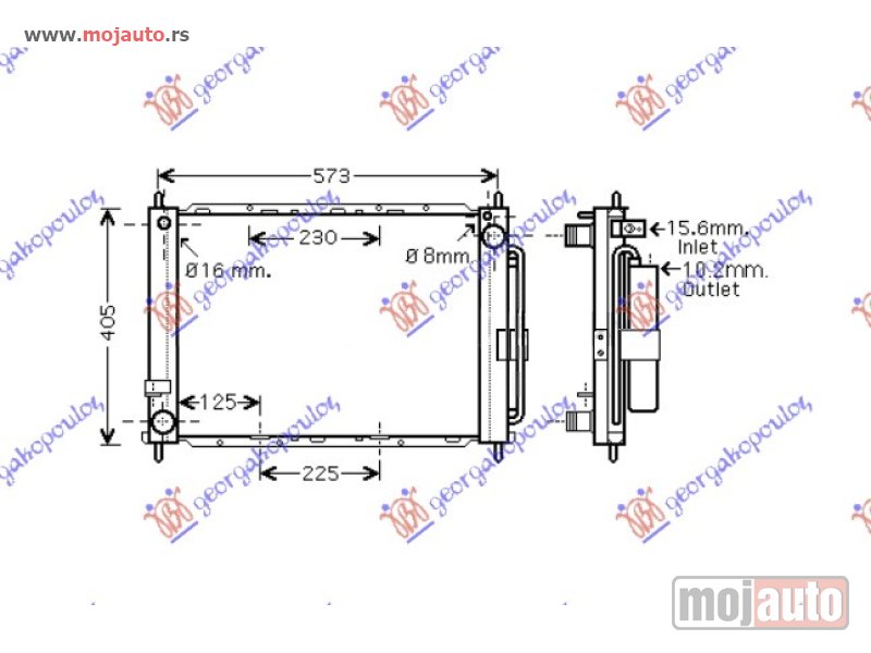 Glavna slika -  HLADNJAK MOTORA I KLIME 1.4/1.6i/16V DCi (+AC) (51x38) Renault clio 09-13 -nedostupno - MojAuto