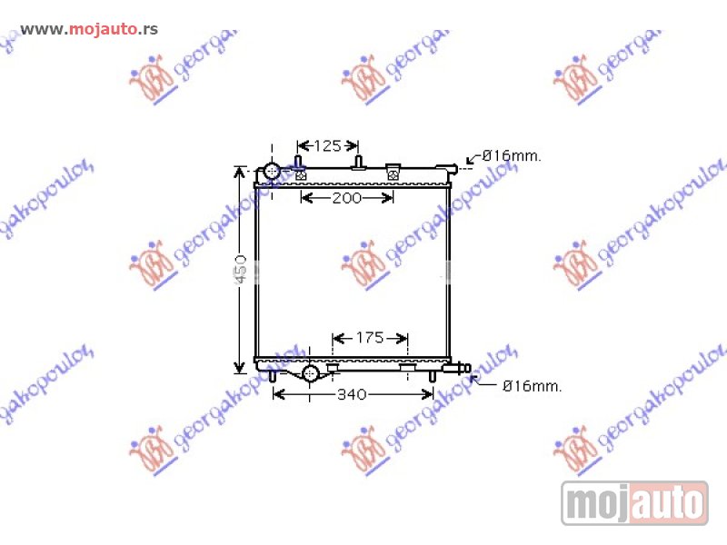 Glavna slika -  HLADNJAK MOTORA 1.4/1.6cc (38x40) Peugeot 207 06-14 -dostupno - MojAuto