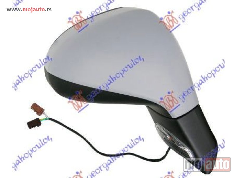 Glavna slika -  RETROVIZOR ELEKTRICNI SA GREJACEM (ELEKTRO-SKLOPIV) (MIGAVAC) (SENZOR) (A KVALITET) (KONVEKSNO STAKLO) Desno Peugeot 207 06-14 -dostupno - MojAuto