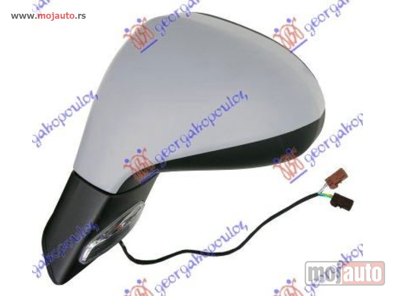 Glavna slika -  RETROVIZOR ELEKTRICNI SA GREJACEM (ELEKTRO-SKLOPIV) (MIGAVAC) (A KVALITET) (KONVEKSNO STAKLO) Levo Peugeot 207 06-14 -dostupno - MojAuto