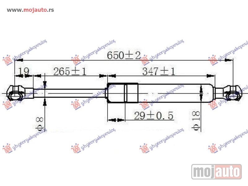 Glavna slika -  AMORTIZER GEPEK VRATA (CC) (631L-500N) Peugeot 207 06-14 -nedostupno - MojAuto
