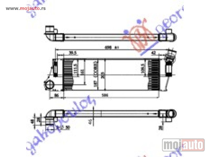 Glavna slika -  HLADNJAK INTERKULERA 1.5-1.9 DCi (584x187x50) Renault megane sdn-h/b-l/b 02-05 -dostupno - MojAuto
