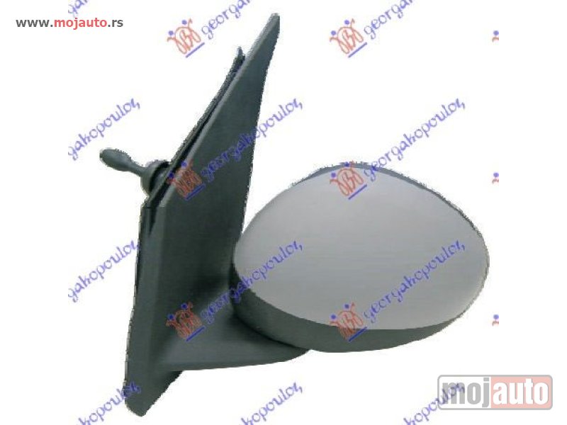 Glavna slika -  RETROVIZOR MEHANICKI SA SAJLOM PM (A KVALITET) (KONVEKSNO STAKLO) Levo Peugeot 107 06-12 -dostupno - MojAuto