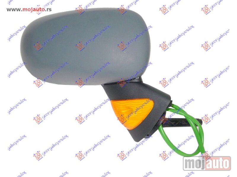 Glavna slika -  RETROVIZOR ELEKTRICNI SA GREJACEM PM (ZUTI MIGAVAC) (SENZOR) (KONVEKSNO STAKLO) Desno Renault modus 05-08 -nedostupno - MojAuto