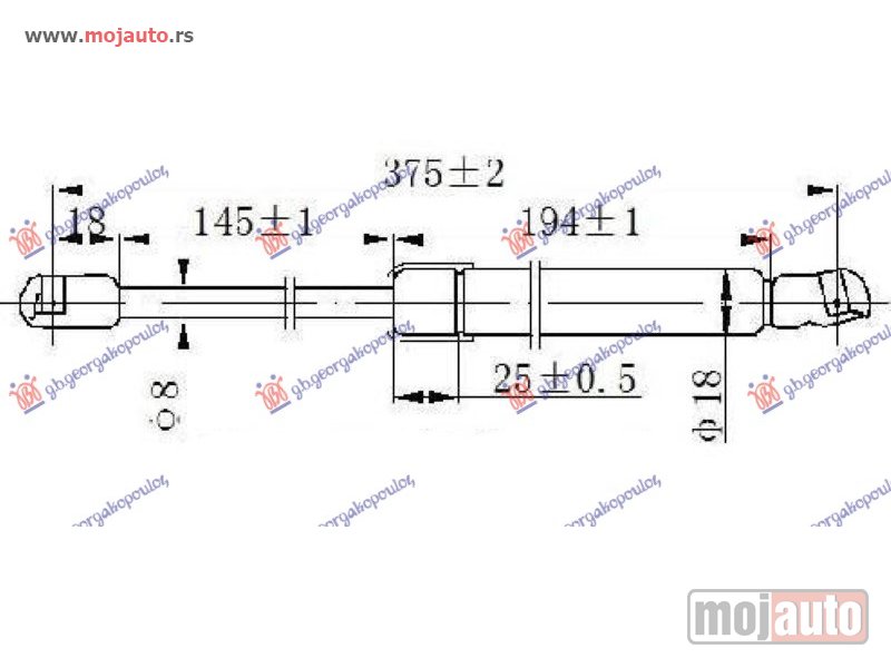 Glavna slika -  AMORTIZER GEPEK VRATA (375L-390N) Vw passat 05-11 -dostupno - MojAuto