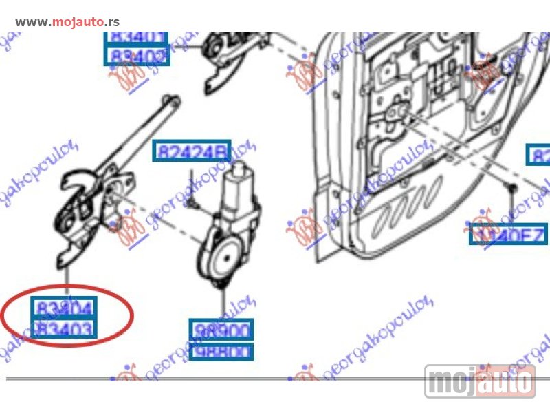 Glavna slika -  PODIZAC ZADNJEG PROZORA ELEKTRICNI (BEZ MOTORA) (O) Levo Hyundai atos prime 03-07 -dostupno - MojAuto