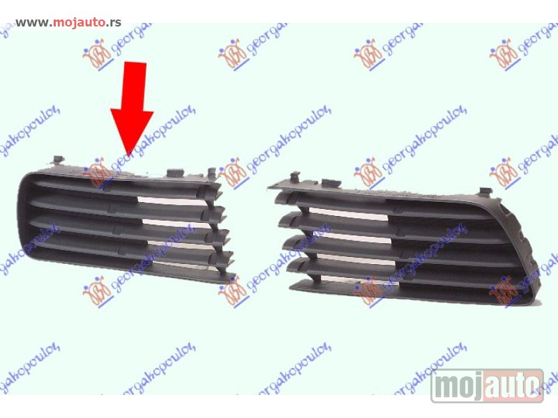 Glavna slika -  RESETKA PREDNJEG BRANIKA (BEZ MAGLENKE) Desno Toyota prius 04-09 -dostupno - MojAuto