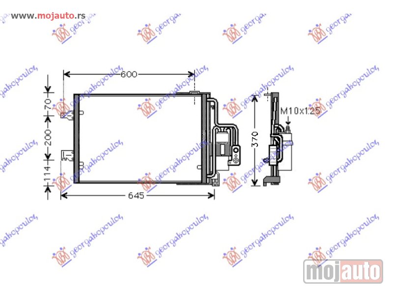 Glavna slika -  HLADNJAK KLIME (550x380x16) 2004- Opel tigra cabrio twintop 04-09 -dostupno - MojAuto