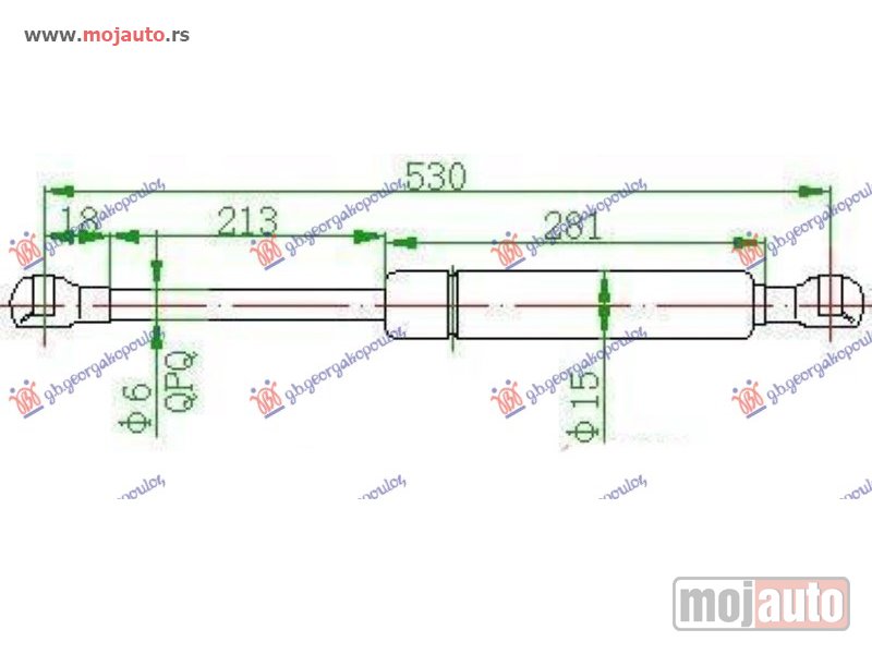 Glavna slika -  AMORTIZER GEPEK STAKLA (530L-110N) Renault laguna 00-07 -dostupno - MojAuto