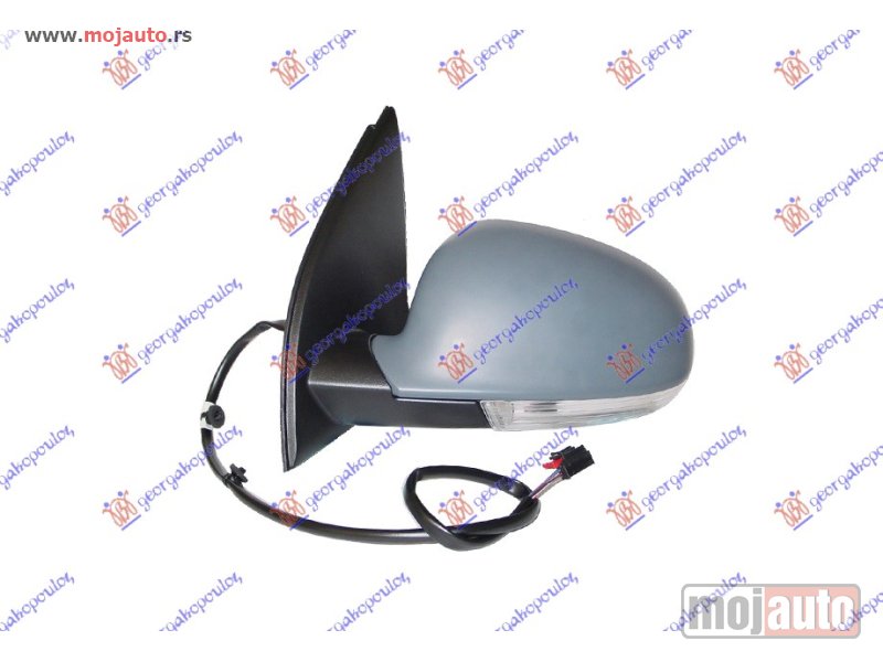 Glavna slika -  RETROVIZOR ELEKTRICNI SA GREJACEM PM (ELEKTRO-SKLOPIV) (MIGAVAC) (8 PIN) (ASFERICNO STAKLO) Levo Vw golf v 04-08 -dostupno - MojAuto