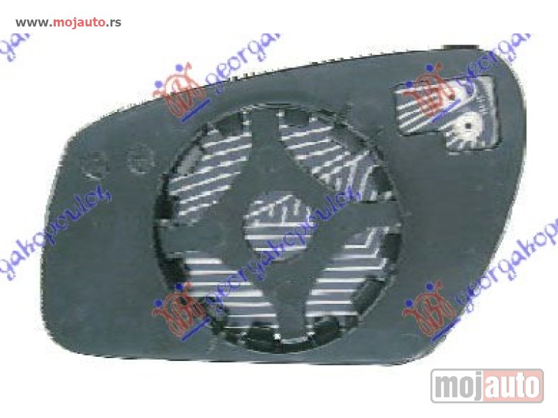Glavna slika -  STAKLO RETROVIZORA SA GREJACEM 2006- (KONVEKSNO) Desno Ford fiesta 02-08 -dostupno - MojAuto