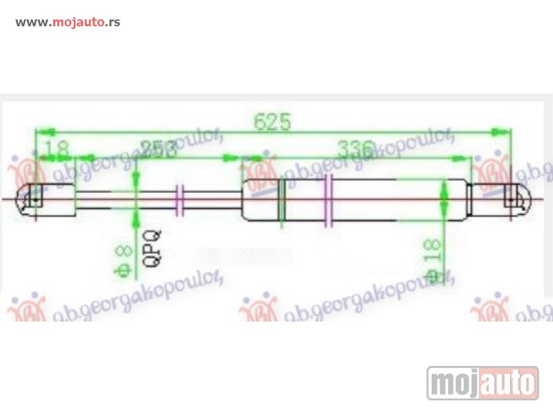 Glavna slika -  AMORTIZER GEPEK VRATA 3 VRATA (575N) Ford fiesta 02-08 -dostupno - MojAuto