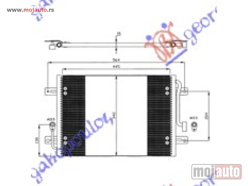 Glavna slika -  HLADNJAK KLIME BENZIN (44x350x16) 2003- Fiat palio 99-04 -dostupno - MojAuto