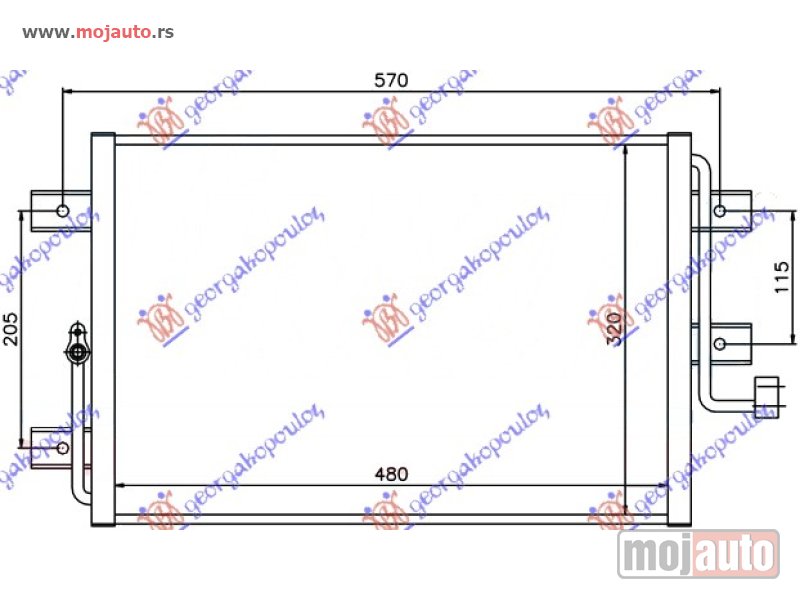 Glavna slika -  HLADNJAK KLIME 1.6 BENZIN (448x350x25) 2003- Fiat palio 99-04 -dostupno - MojAuto