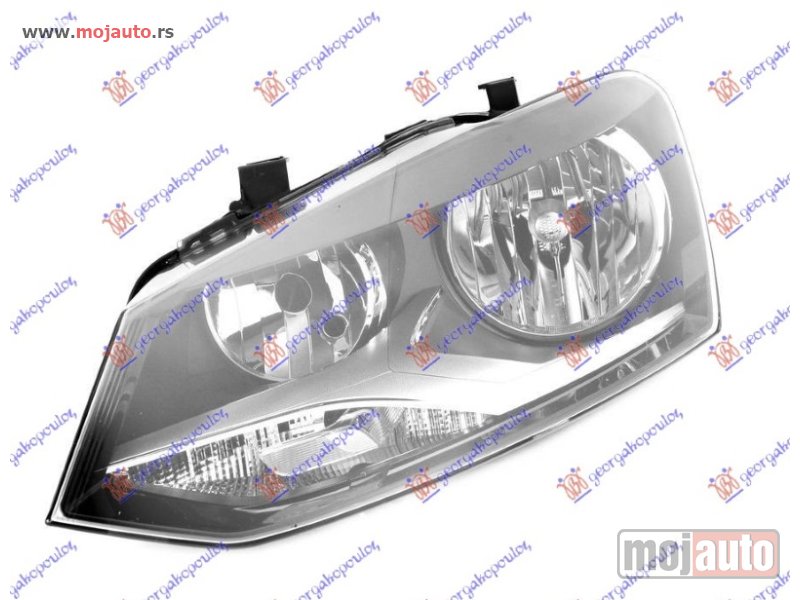 Glavna slika -  FAR ELEKTRICNI DUPLO SOCIVO (SA MOTOROM) (HROM LAJSNA) (TYC) Levo Vw polo 09-14 -dostupno - MojAuto