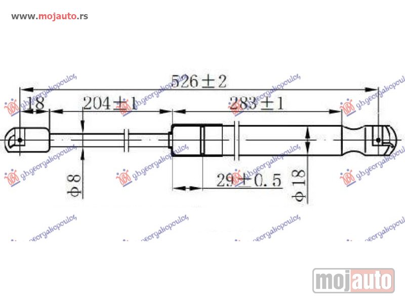 Glavna slika -  AMORTIZER GEPEK VRATA (527L-325N) Vw polo 09-14 -dostupno - MojAuto