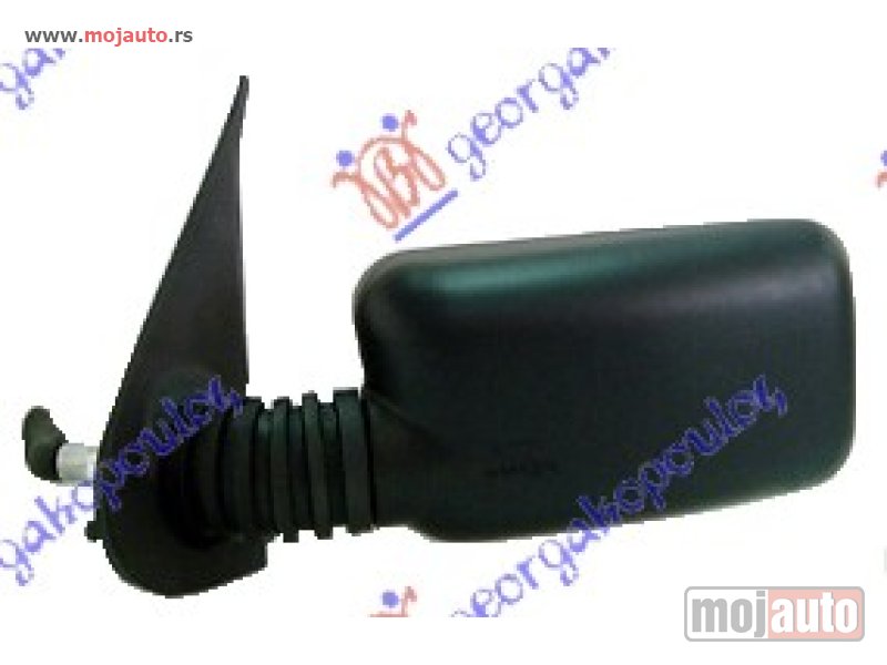 Glavna slika -  RETROVIZOR MEHANICKI SA RUCICOM (KONVEKSNO STAKLO) (A KVALITET) Levo Fiat cinquecento 93-98 -dostupno - MojAuto
