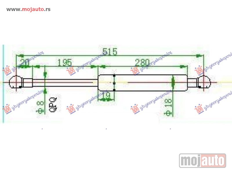 Glavna slika -  AMORTIZER GEPEK VRATA (515L-500N) Seat toledo 95-99 -dostupno - MojAuto