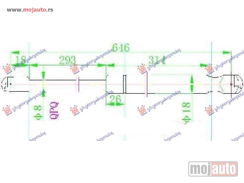 Glavna slika -  AMORTIZER GEPEK VRATA (645L-300N) Lancia delta 08-14 -dostupno - MojAuto