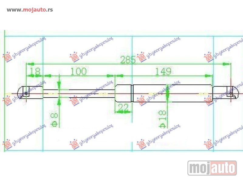 Glavna slika -  AMORTIZER GEPEK VRATA (287L-315N) Seat cordoba 95-97 -dostupno - MojAuto