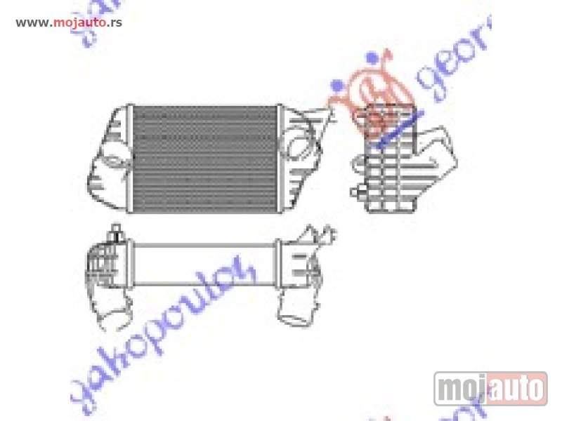 Glavna slika -  HLADNJAK INTERKULERA 1.9 JTD (240x175x62) Fiat stilo 01-06 -dostupno - MojAuto