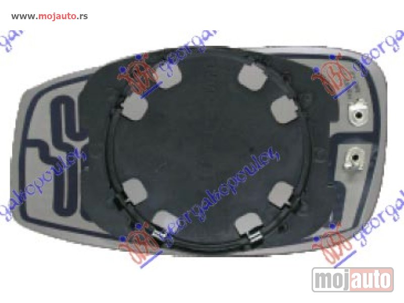 Glavna slika -  STAKLO RETROVIZORA SA GREJACEM -2009 (KONVEKSNO) Desno Fiat stilo 01-06 -dostupno - MojAuto